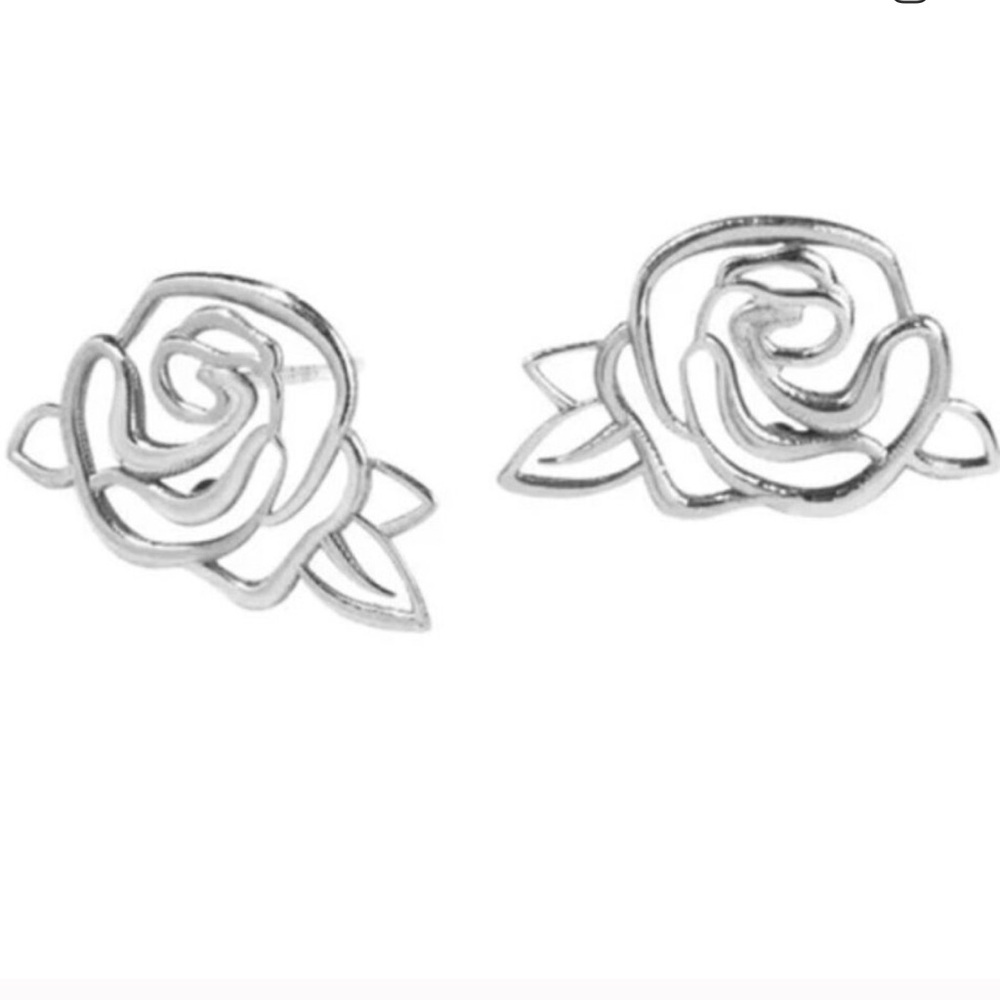 Each Jewels Shoshanna Rose Studs in Silver